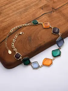 Accessorize Gold Plated Stone Studded Necklace