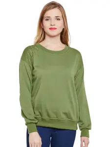 BAESD Round Neck Embellished Sweatshirt