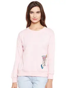BAESD Graphic Printed Round Neck Fleece Pullover Sweatshirt