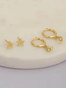 Carlton London Girls Set of 2 Gold-Plated Hoop Earrings