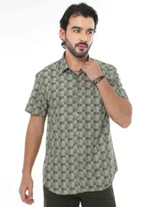 SORATIA Geometric Printed Cotton Casual Shirt