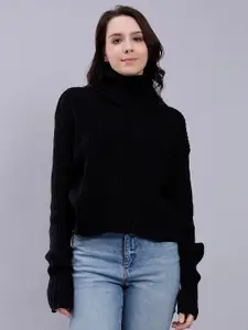 Malachi Self Design Turtle Neck Acrylic Pullover Sweater