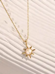 Accessorize Real Gold-plated Star Pearl Pendant Necklace