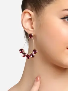 Zaveri Pearls Gold-Plated Stones Studded Drop Earrings