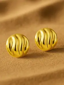 Rubans Voguish Gold Plated Circular Studs Earrings