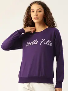 BAESD Typography Printed Pullover Fleece Sweatshirt