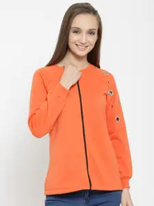 BAESD Long Sleeves Fleece Front Open Sweatshirt