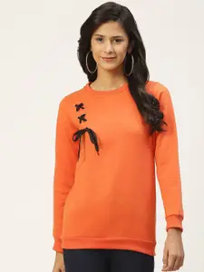 BAESD Lace Inserts Detailed Fleece Sweatshirt