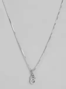 Zavya Women Sterling Silver Rhodium-Plated Necklace