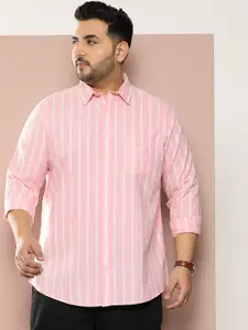 Sztori Men Plus Size Striped Regular Fit Casual Shirt