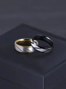 VIEN Set Of 2 Gold-Plated Finger Rings