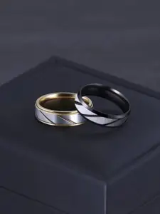 VIEN Set Of 2 Gold-Plated Finger Rings
