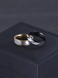 VIEN Set of 2 Gold-Plated Finger Ring