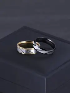 VIEN Set of 2 Gold-Plated Finger Ring