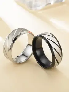 VIEN Set Of 2 Silver Plated Finger Rings