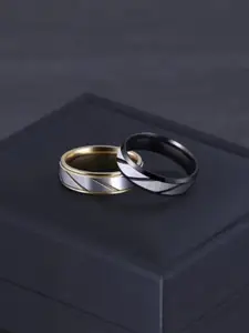 VIEN Pack Of 2 Gold-Plated Finger Rings