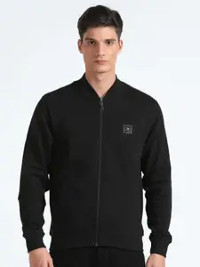 Flying Machine Stand Collar Pure Cotton Front Open Sweatshirt