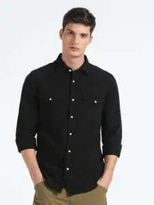 Flying Machine Slim Fit Spread Collar Pure Cotton Casual Shirt