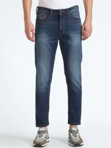 Flying Machine Men Straight Fit Clean Look Whiskers & Chevrons Stretchable Jeans