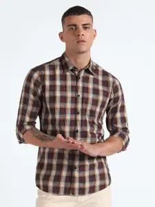 Flying Machine Slim Fit Tartan Checks Pure Cotton Casual Shirt
