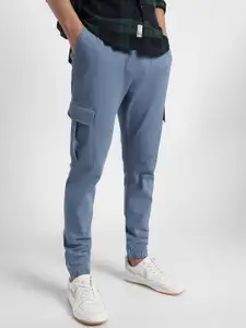 Dennis Lingo Men Blue Smart Slim Fit Cargo Trouser