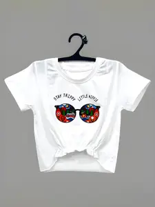 BAESD Girls Graphic Printed Slim Fit T-shirt