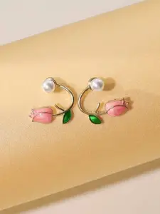 Krelin Pearls Beaded Floral Studs Earrings