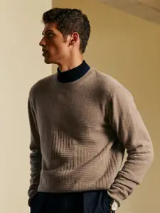 Andamen Self Design Long Sleeves Woollen Pullover