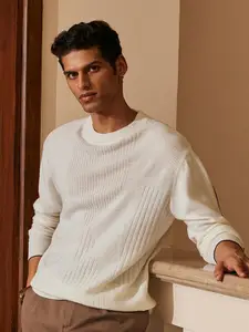 Andamen Cable Knit Long Sleeves Woollen Pullover