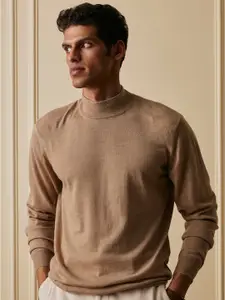 Andamen Men High Neck Merino Wool Pullover Sweater