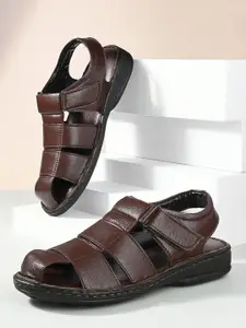 LEONCINO Men Textured Durable Slip Resistance Comfort Sandals