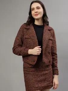ELLE Textured Double-Breasted Comfort Fit Blazers