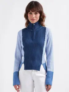 Iconic Ribbed Mock Collar Acrylic Pullover