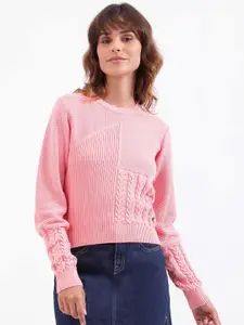 Iconic Cable Knit Round Neck Pure Cotton Pullover