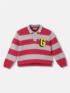 GANT Boys Striped Shirt Collar Pullover Sweater