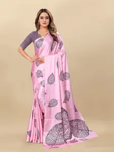 DIVASTRI Floral Printed Satin Saree