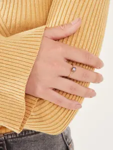 Accessorize Real Gold-plated Pearl Ring Grey