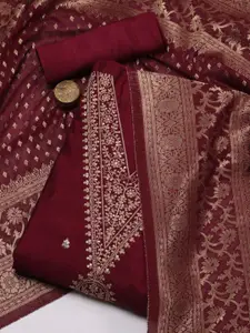 Meena Bazaar Ethnic Motifs Woven Design Unstitched Dress Material