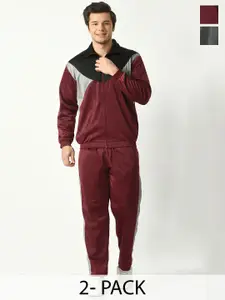 BAESD Pack Of 2 Colorblocked Mid-Rise Tracksuit