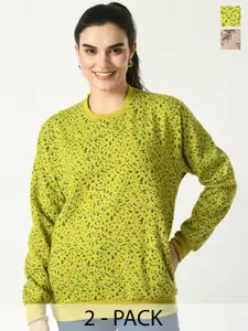 BAESD Pack Of 2 Printed Fleece Pullover Sweatshirts