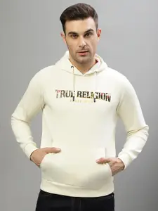 True Religion Typography Printed Hooded Pullover Sweatshirt