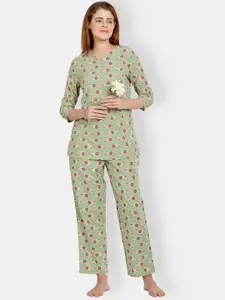 MAYSIXTY Floral Printed Night Suit