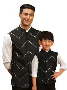 VASTRAMAY Boys Embellished Slim Fit Nehru Jackets
