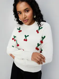 max Conversational Embroidered High Neck Pullover