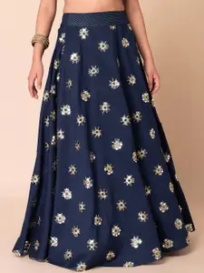 INDYA Embroidered Flared Skirts