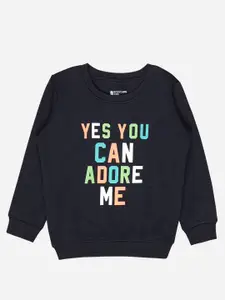 Bodycare Kids Boys Typography Printed Fleece Sweatshirt