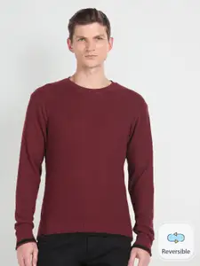 Arrow Sport Self Design Reversible Pullover Sweater