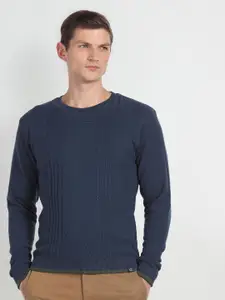 Arrow Sport Cable Knit Long Sleeves Reversible Pullover
