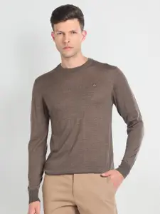 Arrow Round Neck Woollen Acrylic Sweater