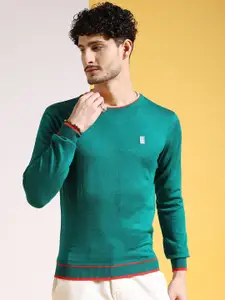 The Indian Garage Co Green Round Neck Acrylic Pullover